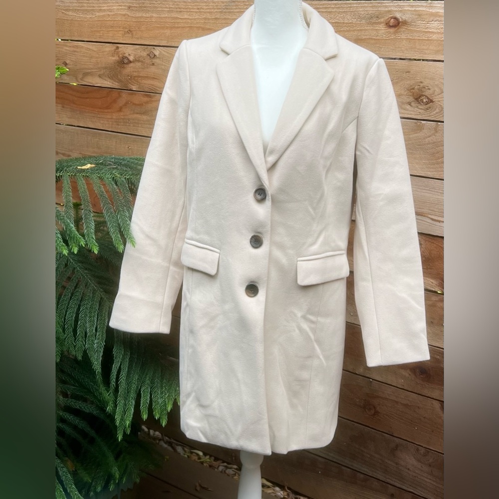 Allegra K Women's Single Breasted Notched Lapel Outerwear Winter Coat-Size L NWT